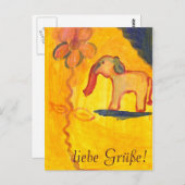 Carte Postale elefer mit blume von Lola Mono (Devant / Derrière)