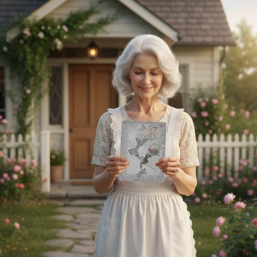 Carte Postale Élégance argentée vintage romantique