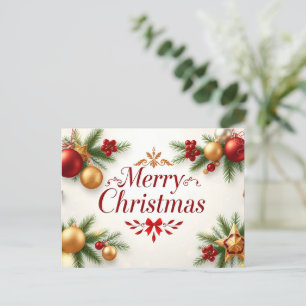 Carte Postale Élégance de Noël : Une fête festive