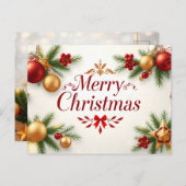 Carte Postale Élégance de Noël : Une fête festive (Devant / Derrière)