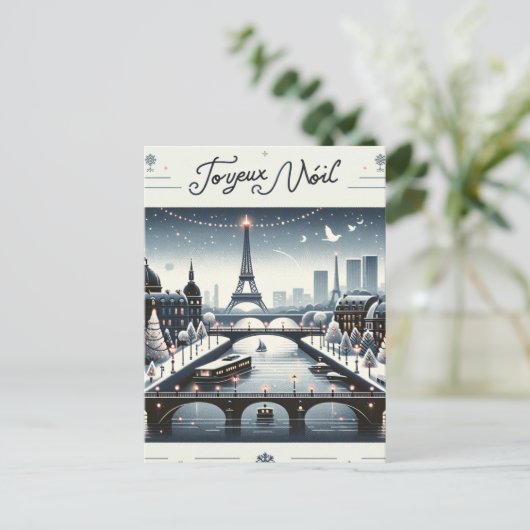 Carte Postale Elégance d'hiver parisienne, Ville lumière (Debout devant)