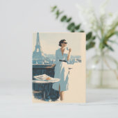 Carte Postale Élégance du café du matin à Paris (Debout devant)