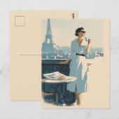 Carte Postale Élégance du café du matin à Paris (Devant / Derrière)