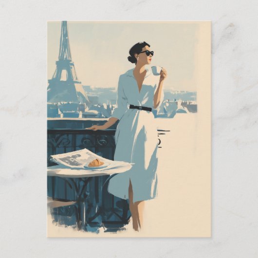Carte Postale Élégance du café du matin à Paris (Devant)