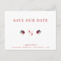 Élégance en Mariage rouge Sauvez notre Date II