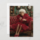 Carte Postale Élégance excentrique en Crimson (Devant / Derrière)