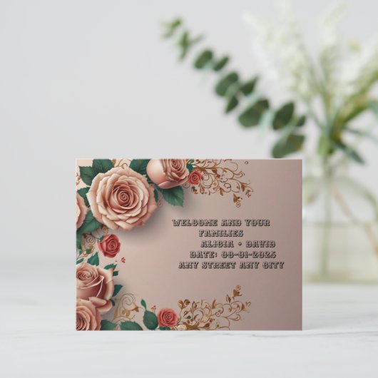 Carte Postale Élégance florale (Debout devant)