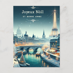 Carte Postale Élégance hivernale parisienne