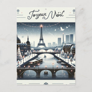 Carte Postale Élégance hivernale parisienne, Ville lumière