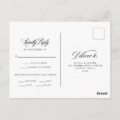 Carte Postale Élégance italienne | Choix de repas mariage RSVP (Dos)