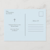 Carte Postale Elegance moderne garçons Baptême Merci (Dos)