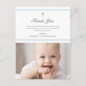 Carte Postale Elegance moderne garçons Baptême Merci (Devant)