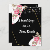 Carte Postale Elégance moderne Rose Floral string l Fête des mar (Devant / Derrière)