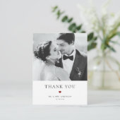 Carte Postale Elegance moderne typographie rouge Mariage Merci (Debout devant)