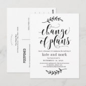 Carte Postale Elégance rustique - Mise à jour du Mariage de coul (Devant / Derrière)