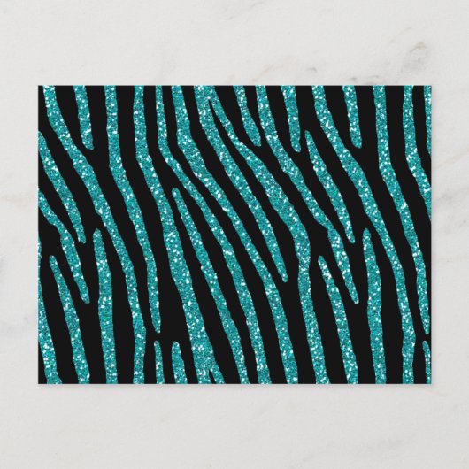 Carte Postale Elégance turquoise Zebra Glamor (Devant)