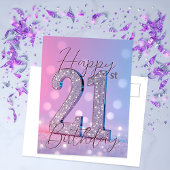 Carte Postale Elégant 21e anniversaire Pastel Hues Parties scint