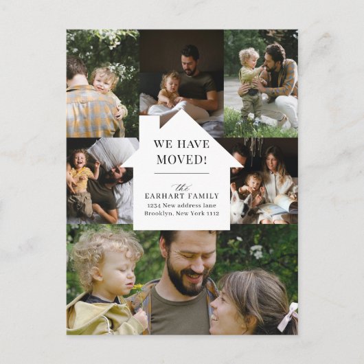 Carte Postale Elégant Accueil Photo Collage Déplacement Annonce (Devant)