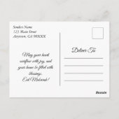 Carte Postale Elégant Aïd Noir et Blanc Moubarak Salutations (Dos)