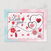 Carte Postale Élégant Aimez-vous pour la Saint-Valentin (Devant)