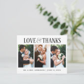 Carte Postale Elegant Amour Moderne et Remerciements Mariage 3 P (Debout devant)