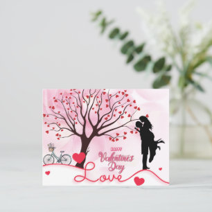 Carte Postale Élégant amoureux de couple Saint-Valentin 