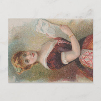 Carte Postale Elegant Antique Valentine's Illustration, 1890