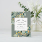 Carte Postale Elégant Aquarelle Eucalyptus Sage Enregistrer La D (Debout devant)