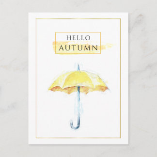 Carte Postale Elégant & Artistique Golden Automne dessin paraplu