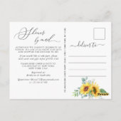 Carte Postale Elégant Baby shower Eucalyptus De Tournesol Par Ma (Dos)