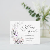 Carte Postale Élégant Baby shower Rose Blush par courrier (Debout devant)