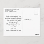 Carte Postale Élégant Baptême Merci floral (Dos)