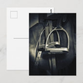 Carte Postale Élégant bâton d'argent sur selle d'équitation angl (Devant / Derrière)