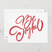 Carte Postale Elégant Be Joyful Holiday Design (Devant / Derrière)