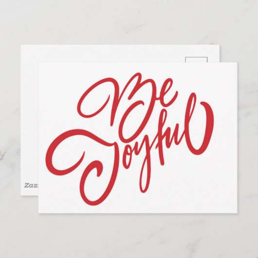 Carte Postale Elégant Be Joyful Holiday Design (Devant / Derrière)