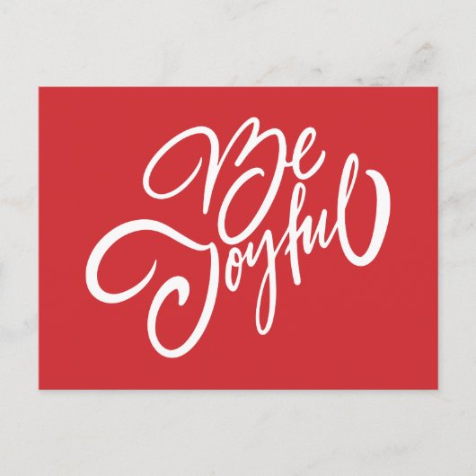 Carte Postale Elégant Be Joyful Holiday Design (Devant)