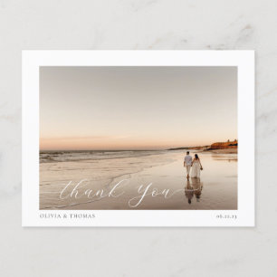 Carte Postale Elegant Beach Destination Mariage Merci photo