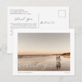 Carte Postale Elegant Beach Destination Mariage Merci photo (Devant / Derrière)