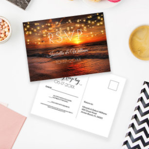 Carte Postale Elégant Beach Summer Wedding RSVP