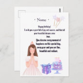 Carte Postale Elegant Birthday Card for Her – Personalized Greet (Devant / Derrière)
