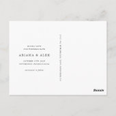 Carte Postale Elégant Black Floral photo mariage Enregistrer la (Dos)