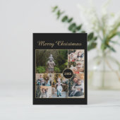 Carte Postale Elégant Black & Gold 7 Photo Collage Noël (Debout devant)