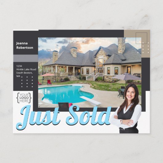 Carte Postale Elegant Black Juste vendu modèle immobilier (Devant)