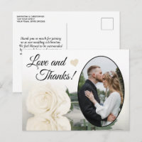 Élégant blanc ivoire Rose Mariage Amour et Merci