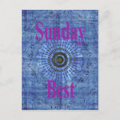 Carte Postale Elégant bleu denim motif vectoriel impression art (Devant)