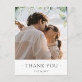 Carte Postale Elégant bleu Floral Hydrangea Mariage Merci (Devant)