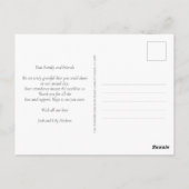 Carte Postale Elégant bleu Floral Hydrangea Mariage Merci (Dos)