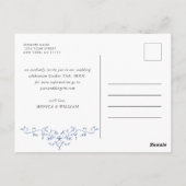 Carte Postale Élégant Bleu Jardin Français Mariage Save the Date (Dos)