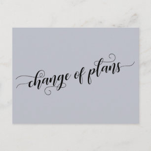 Carte Postale Élégant Blue Changement de plans Reporté Mariage
