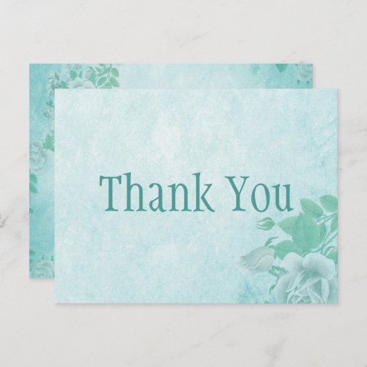 Carte Postale Elegant Blue Thank You (Devant / Derrière)